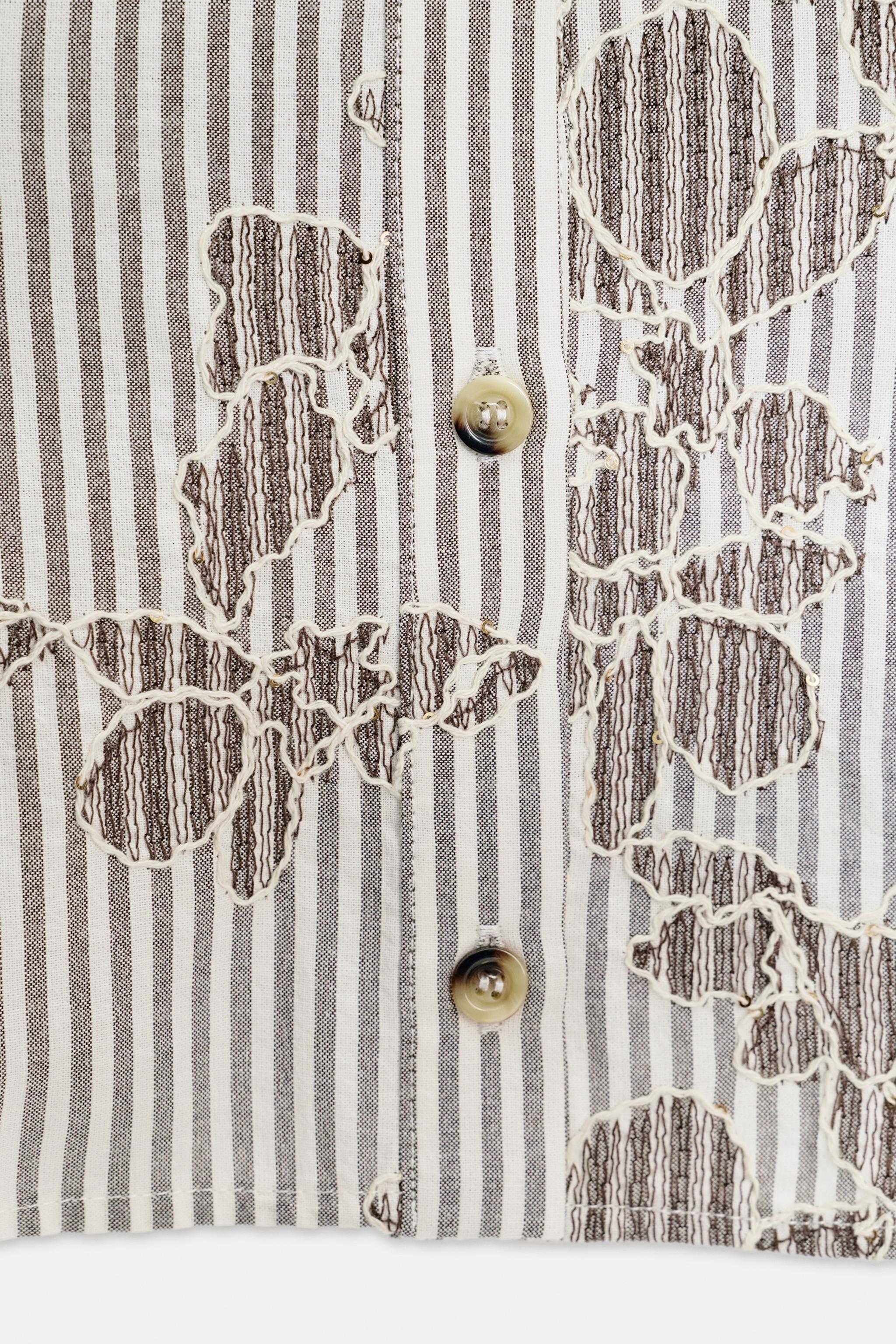 CHEMISE COURTE BRODERIES PAILLETTES